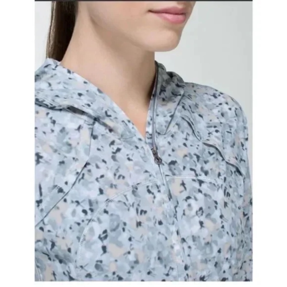 lululemon athletica Light Blue Floral Hooded Jacket